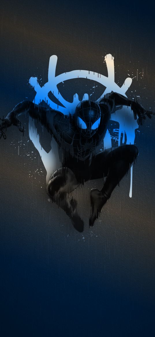 spiderman, marvel, superhero, logo, glitch, drops, dark