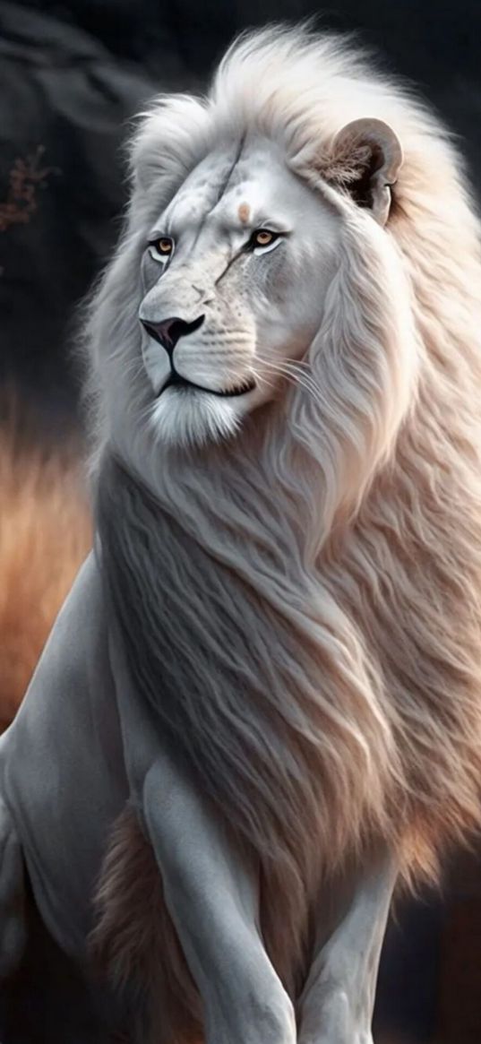 lion, predator, animal, white, nature