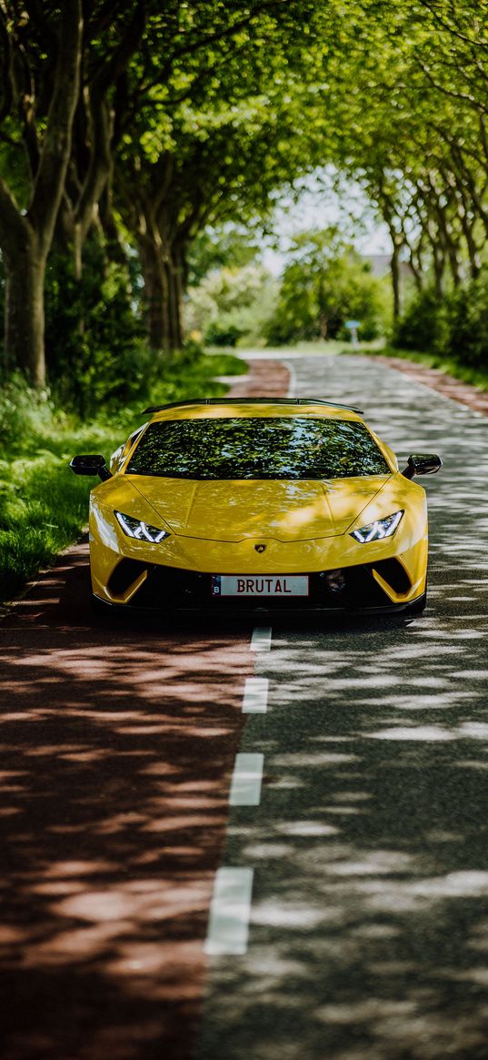 lamborghini, yellow, auto, luxury, alley