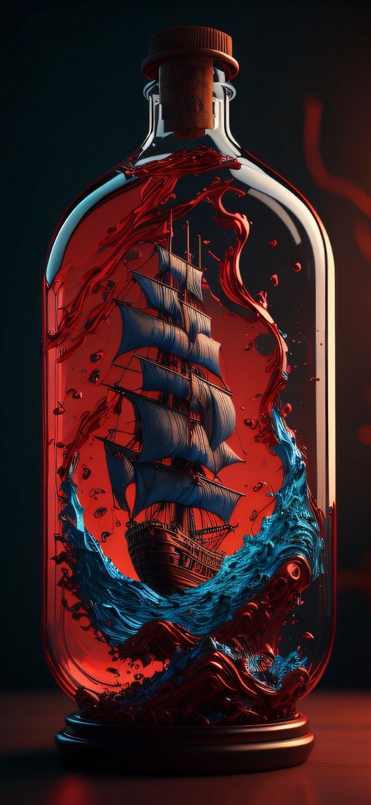 ships, bottle, 4k, ios, iphone, android, samsung