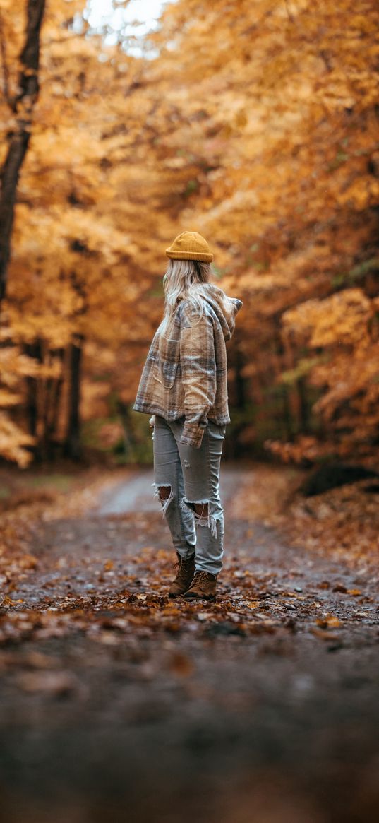 girl, autumn, fall, nature, human, landscape