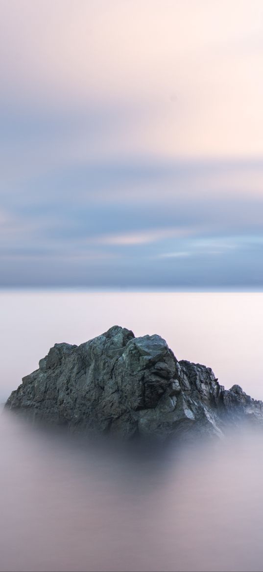 rock, relief, clouds, horizon