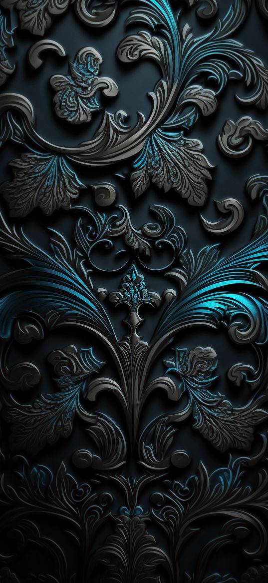 abstract, pattern, blue, grey, dark background, art