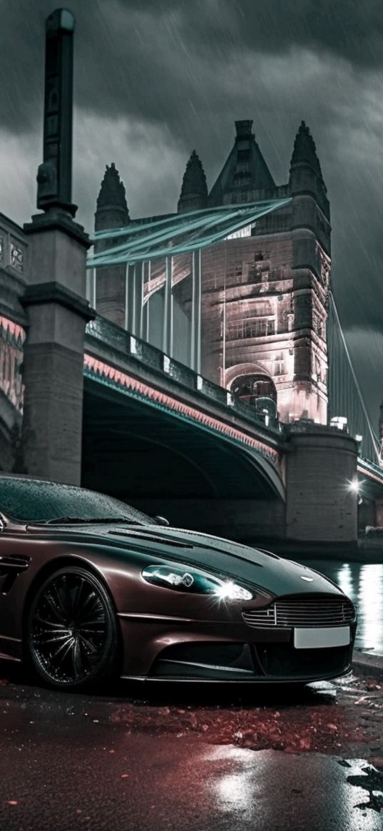 aston, car, bridge, auto