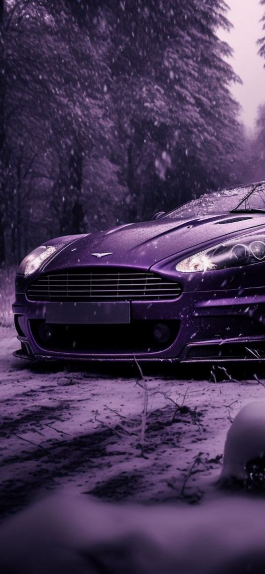 aston, martin, car, winter, outdoor