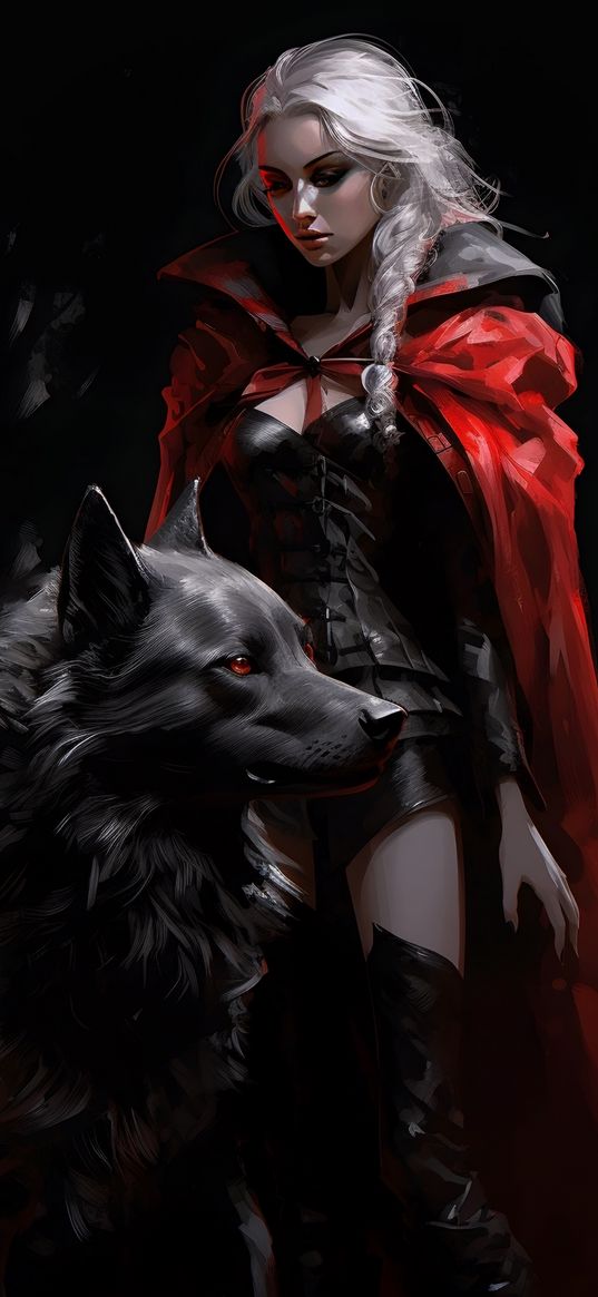 little red riding hood, wolf, fairy tale, characters, dark, red