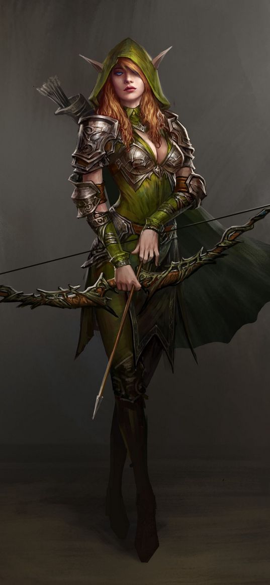 elf, girl, archer