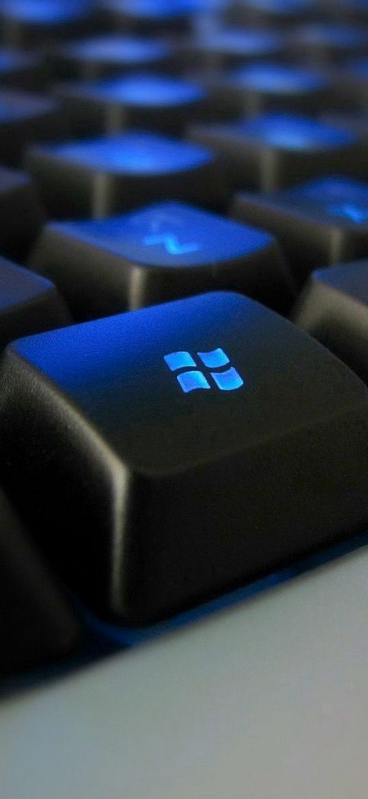 keyboard, black, blue, backlit