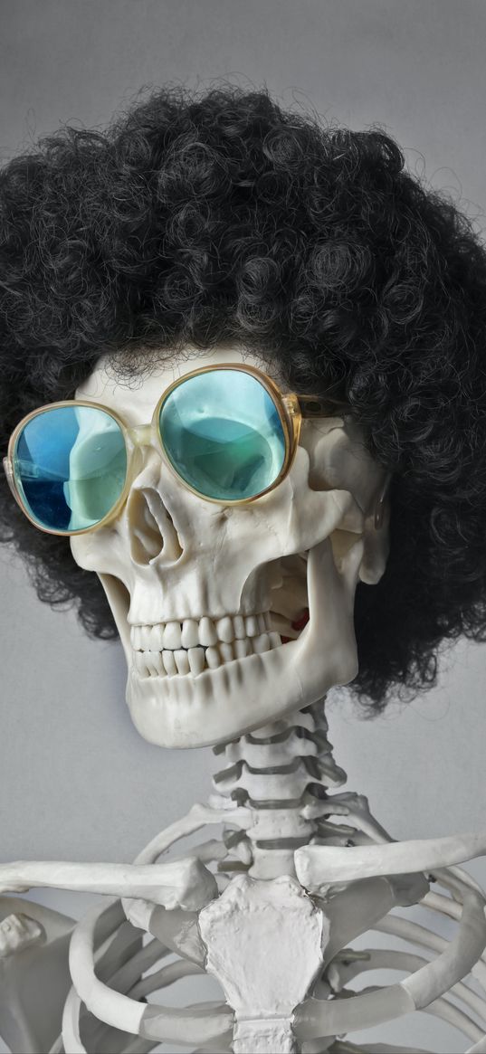 skull, cool, sunglasses, hair