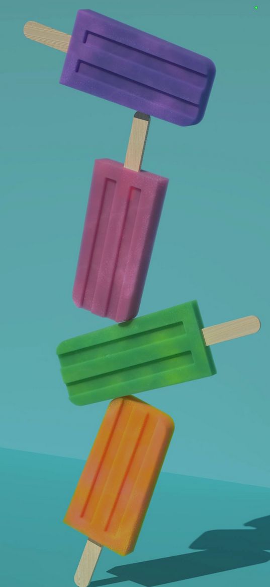 ice cream, popsicles, tower, colored