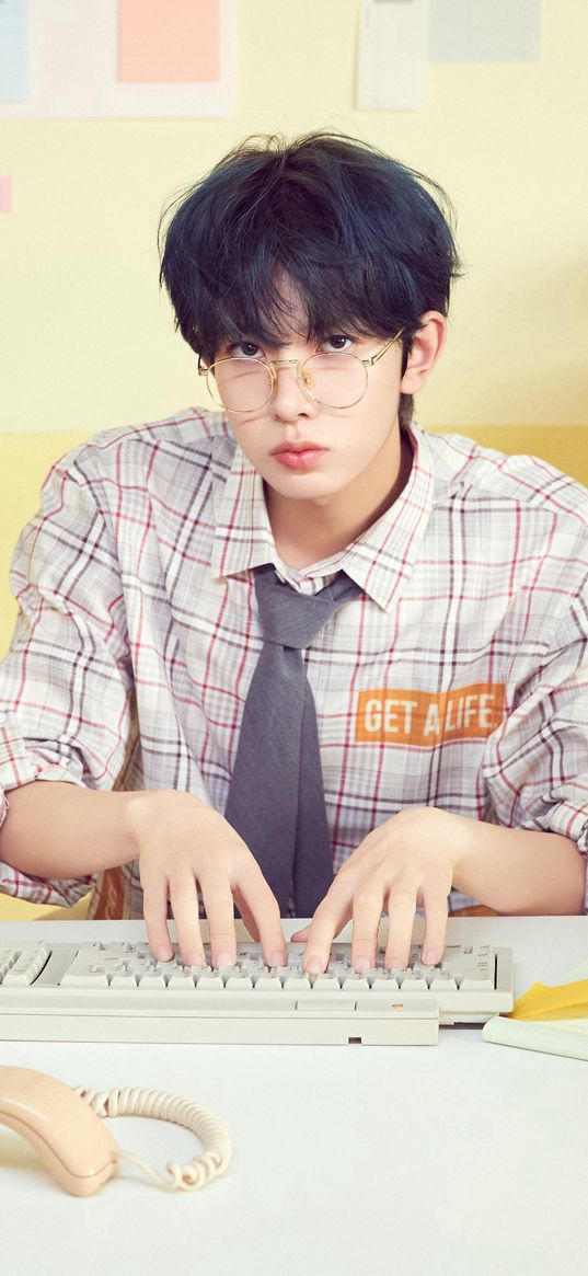 heeseung, boy, singer, k-pop, korean, glasses, tie