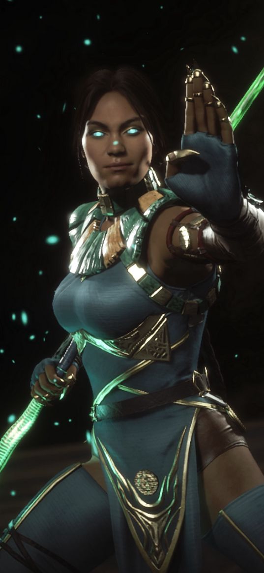 jade, mortal kombat, green, pole