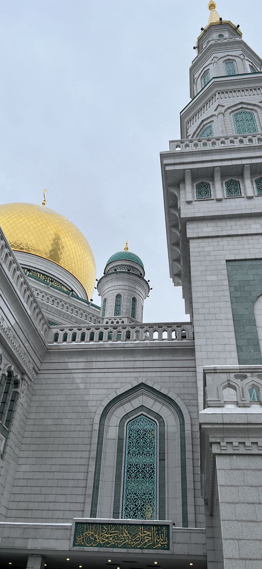 mosque, architecture, white, gold, islam