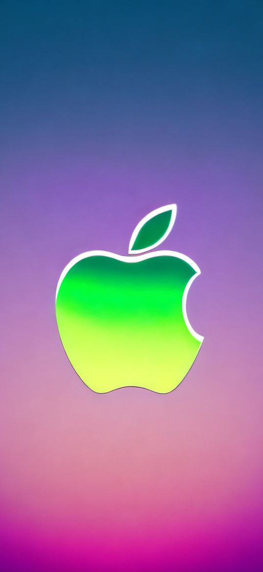 apple, iphone, logo, green, purple