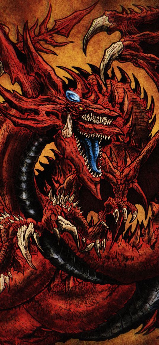 slifer, yugioh, anime, dragon, monster, claws, red, art