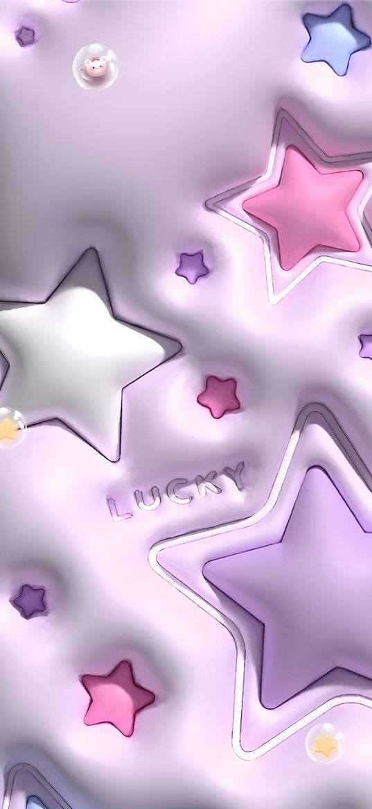 stars, inscription, lucky, pink, air