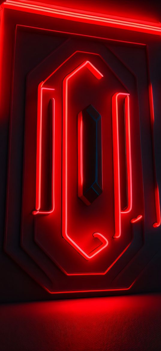 lines, abstraction, art, light, neon, red