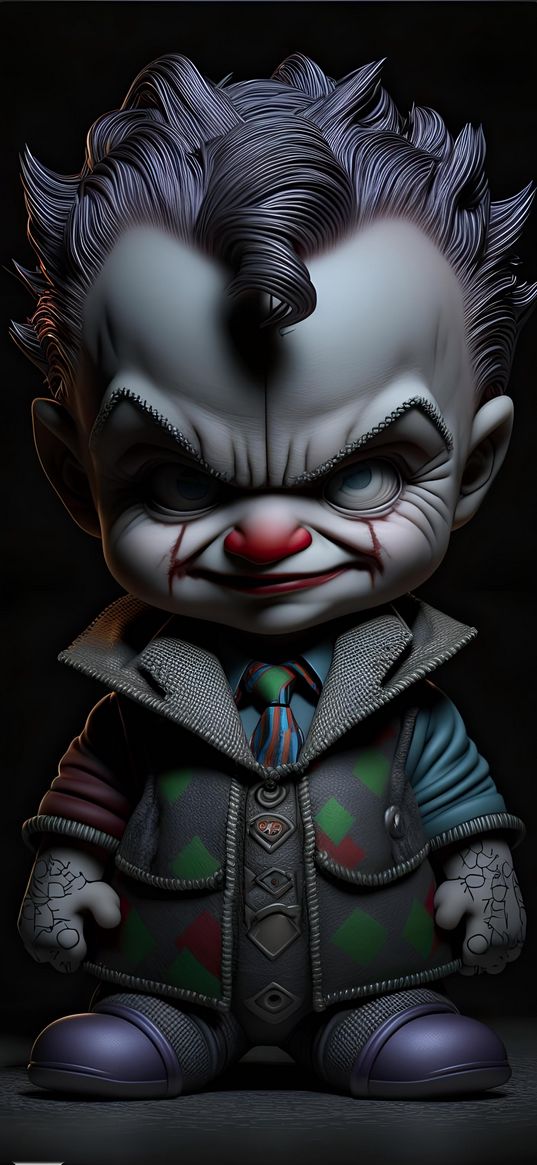 joker, clown, character, child, 3d