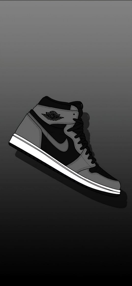 nike air, jordan, sneaker, grey, black, art