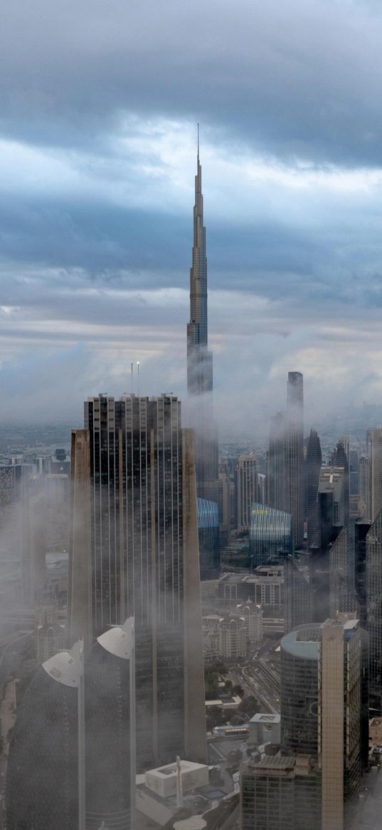 dubai, uae, burj khalifa, fog