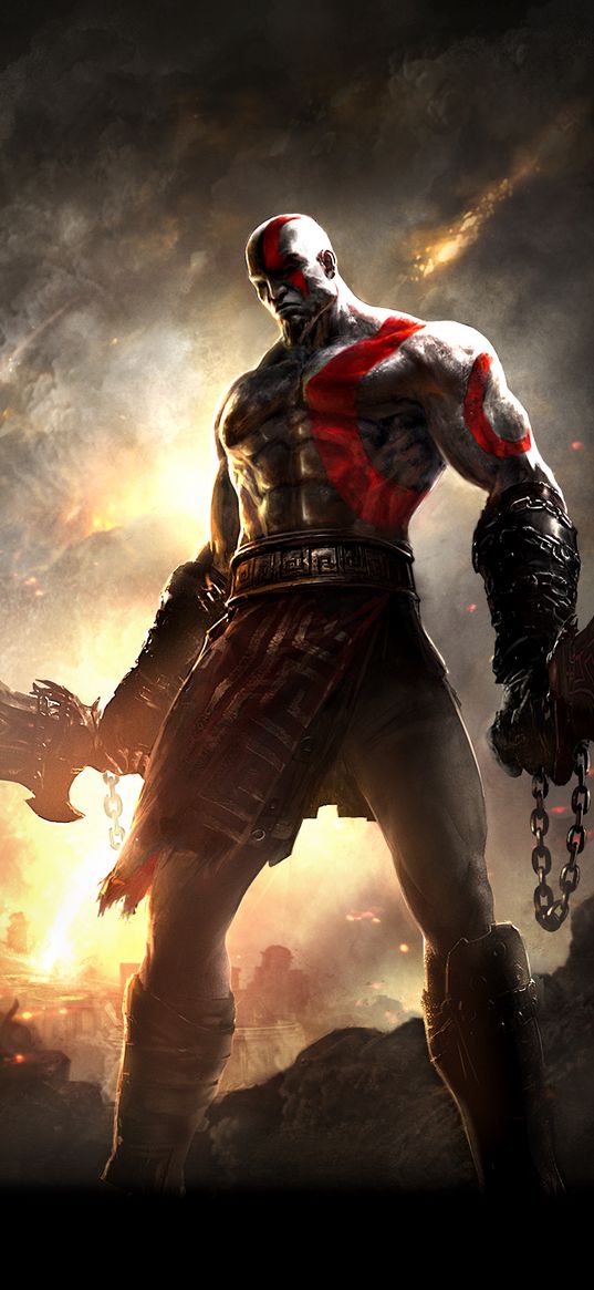 kratos, god of war, game, chain