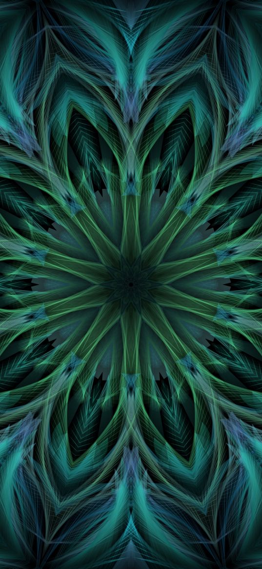 fractal, kaleidoscope, abstraction, shapes, flower