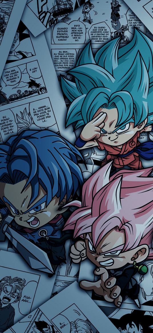 goku, trunks, goku black, art, character, anime