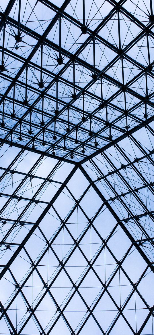 building, roof, glass, transparent, lines, diamonds, architecture