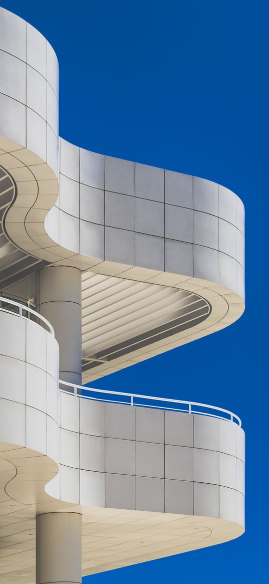 building, balconies, waves, white, architecture