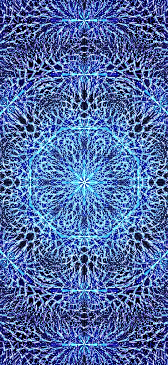 fractal, pattern, blue, background, abstraction