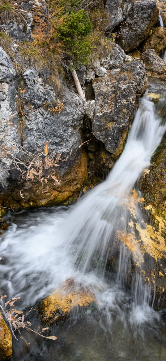 waterfall, landscape, water, stones, nature