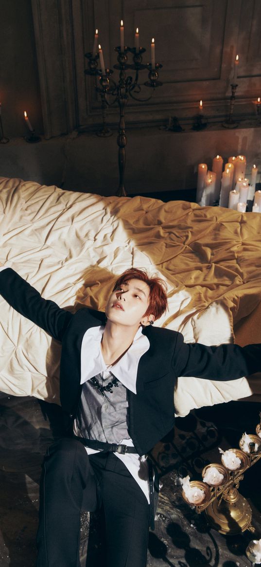 enhypen, sunoo, k-pop, artist, bed, candles