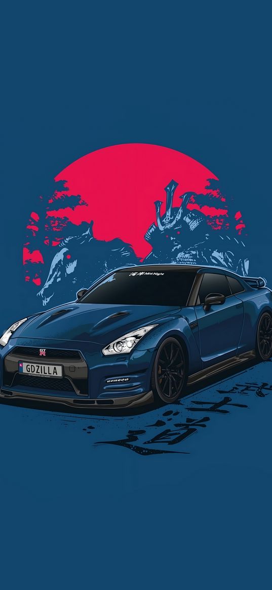 nissan, gt-r, japanese, car, sportive, blue, samuray, jdm