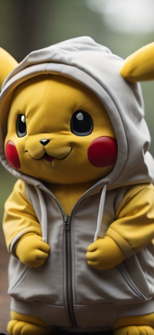 pikachu, pokemon, animated, hood