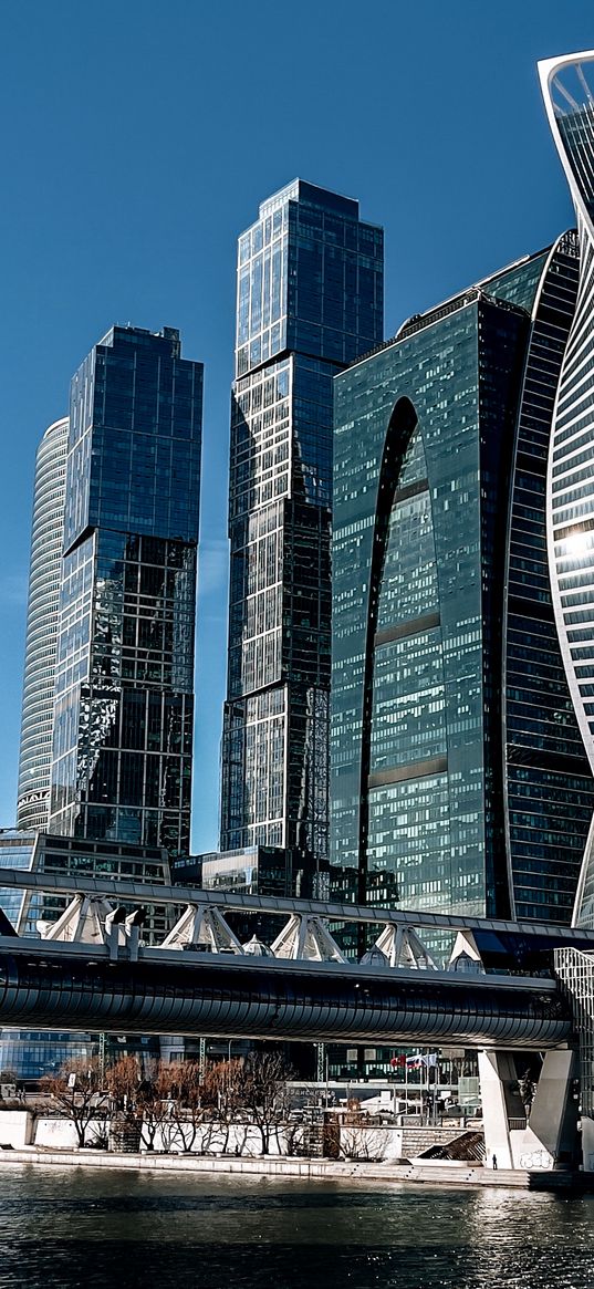 moscow city, bridge, city, business center, skyscrapers