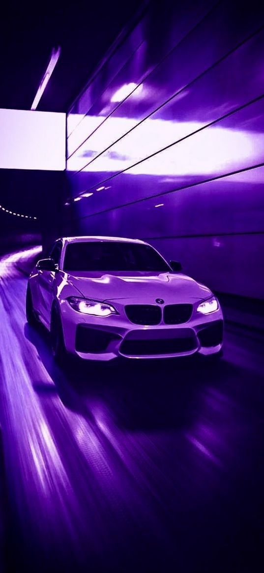 bmw, car, machine, tunnel, speed