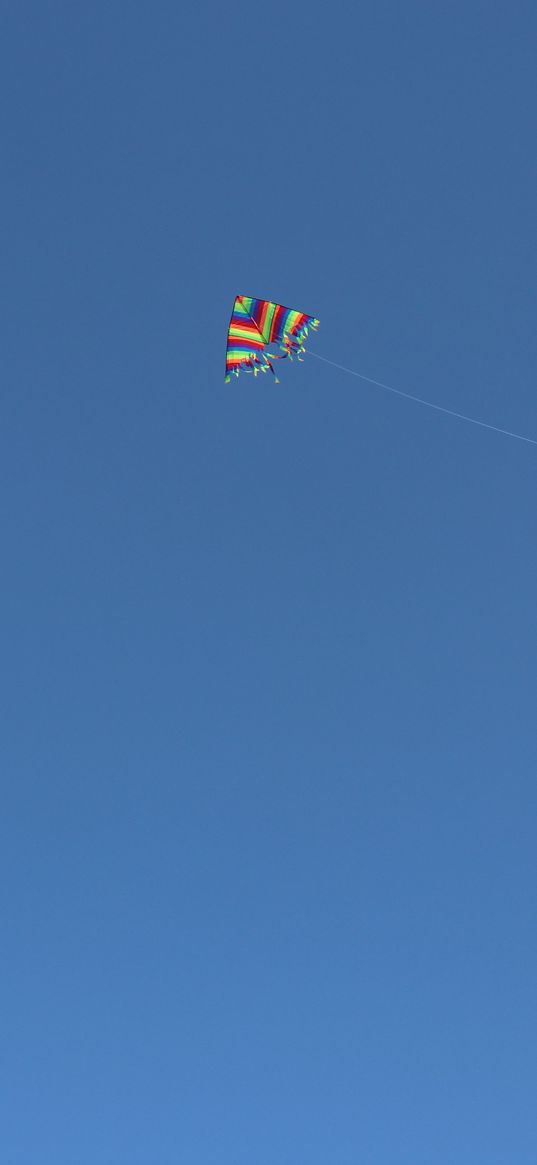 kite, sky, flight, minimalism, blue