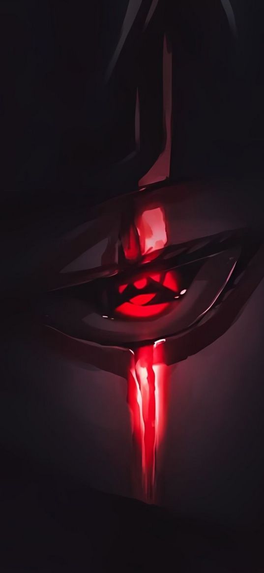 itachi uchiha, naruto, anime, sharingan, eye, red, art