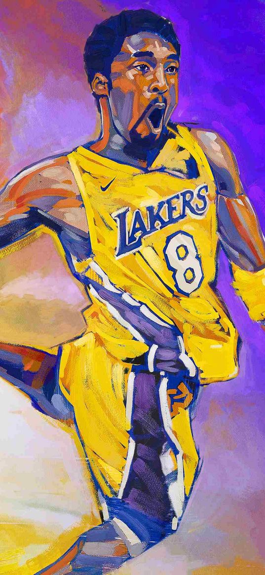 kobe bryant, lakers, basketball player, basketball, art