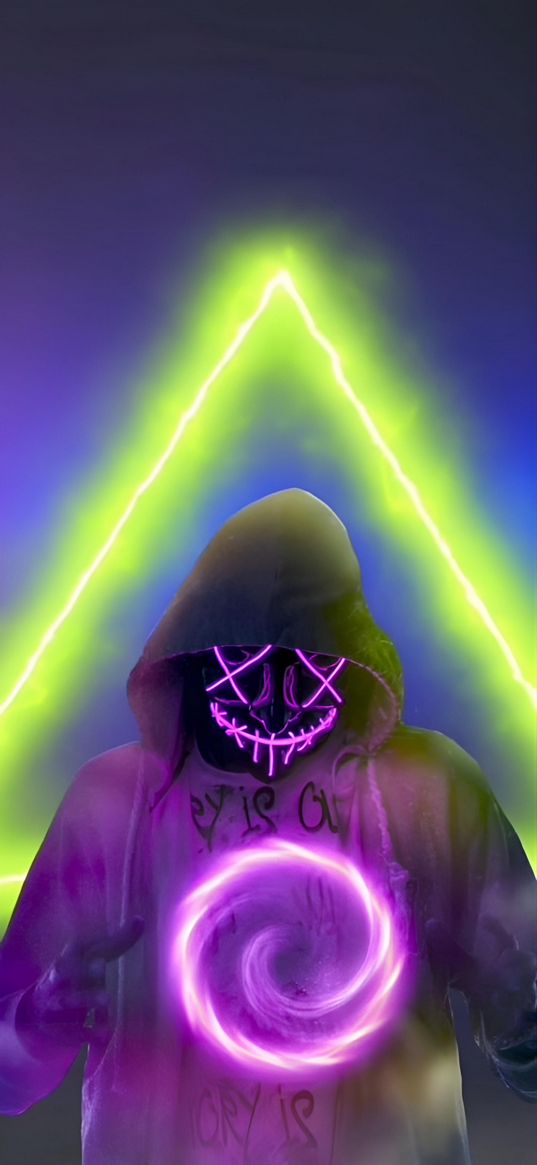 mask, hood, magic, triangle