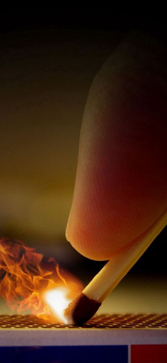 matches, fingers, hand, fire