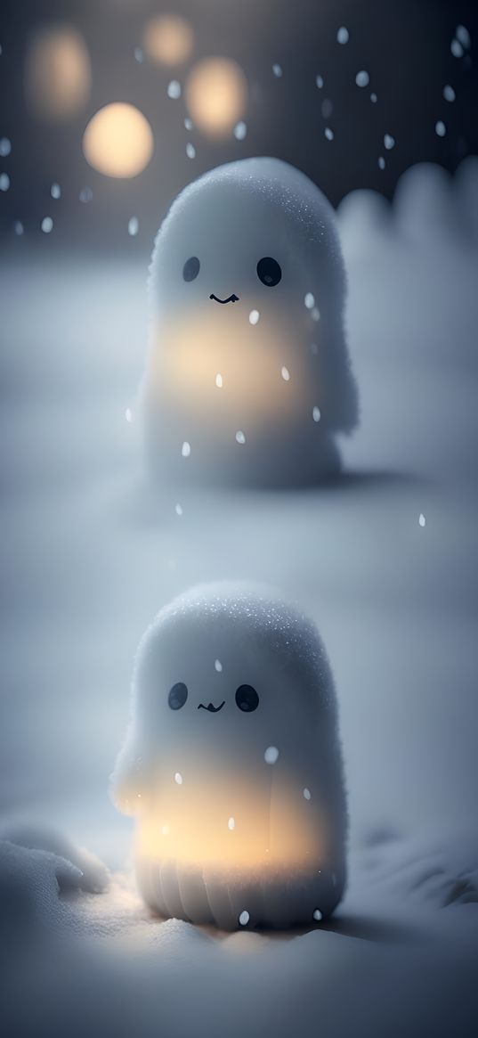 ghosts, snow, winter, in the snow, snowfall