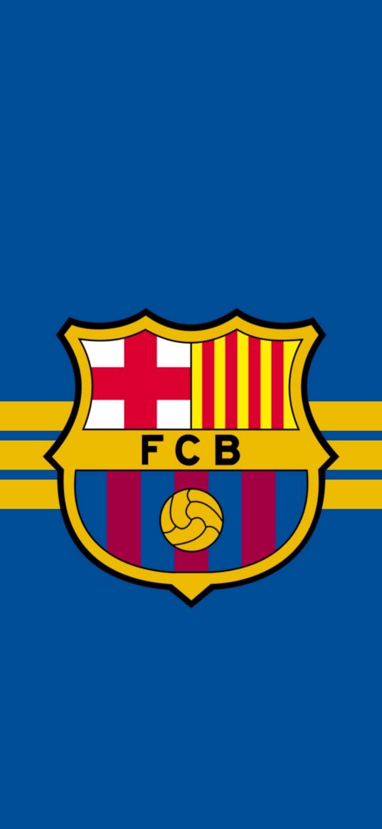 barcelona, logo, football club, soccer, blue background