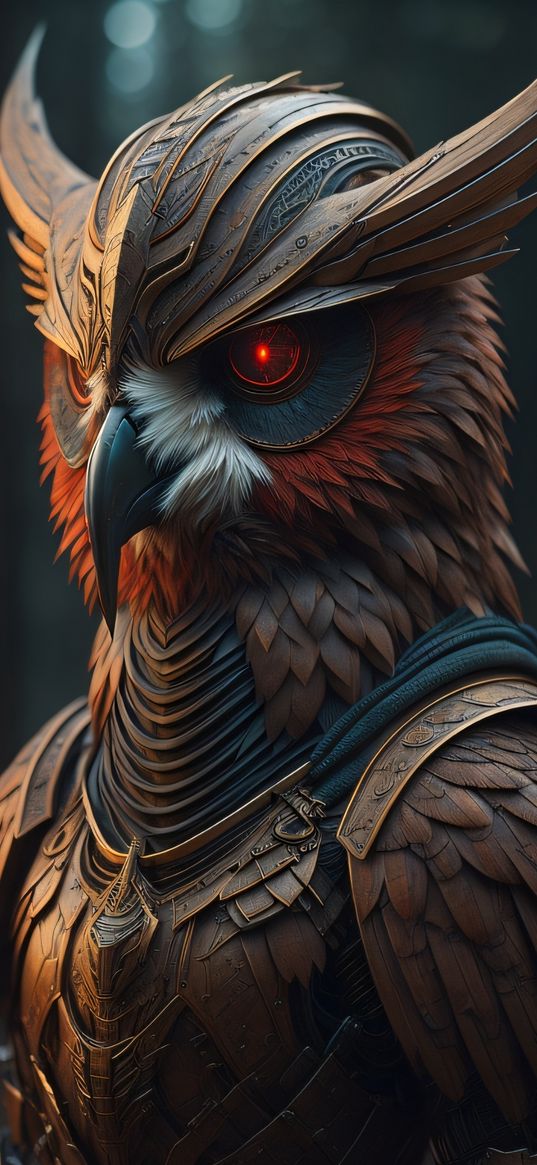 owl, 4k, character, warrior