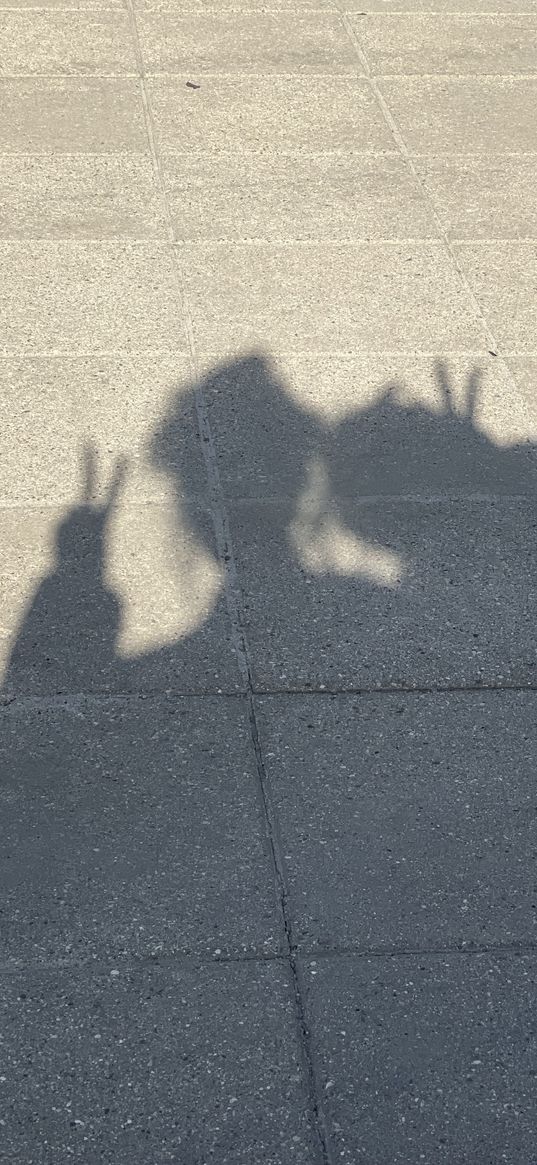 shadows, people, tiles, silhouettes