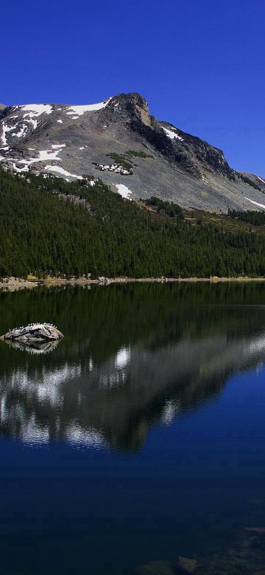 alpes, mountains, lake, day, sky