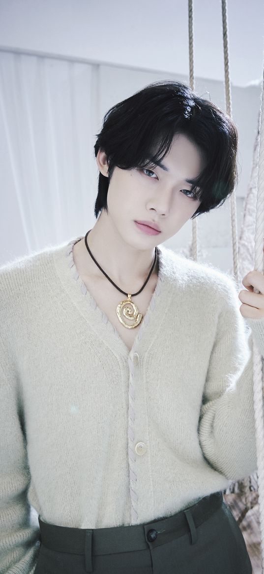 yeongjun, korean, singer, k-pop, jewelry, pendant, white, black