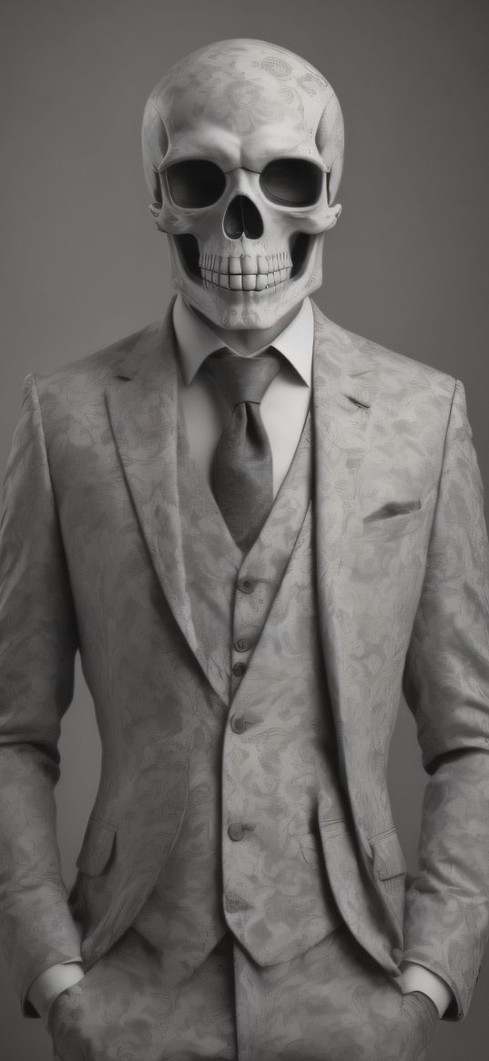 skull, jacket, suit, death, skeleton