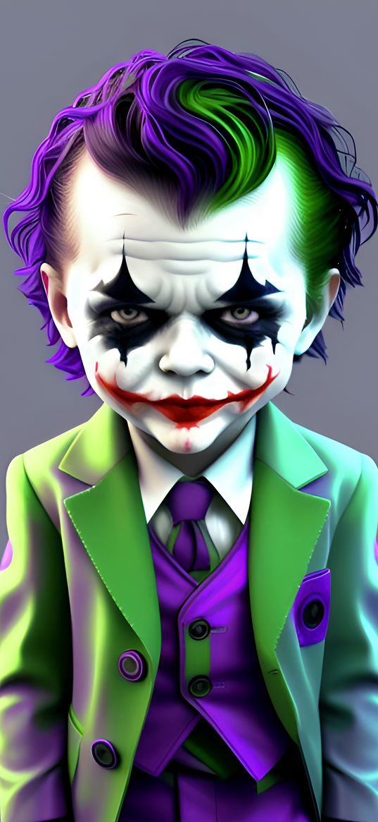 joker, boy, costume, makeup