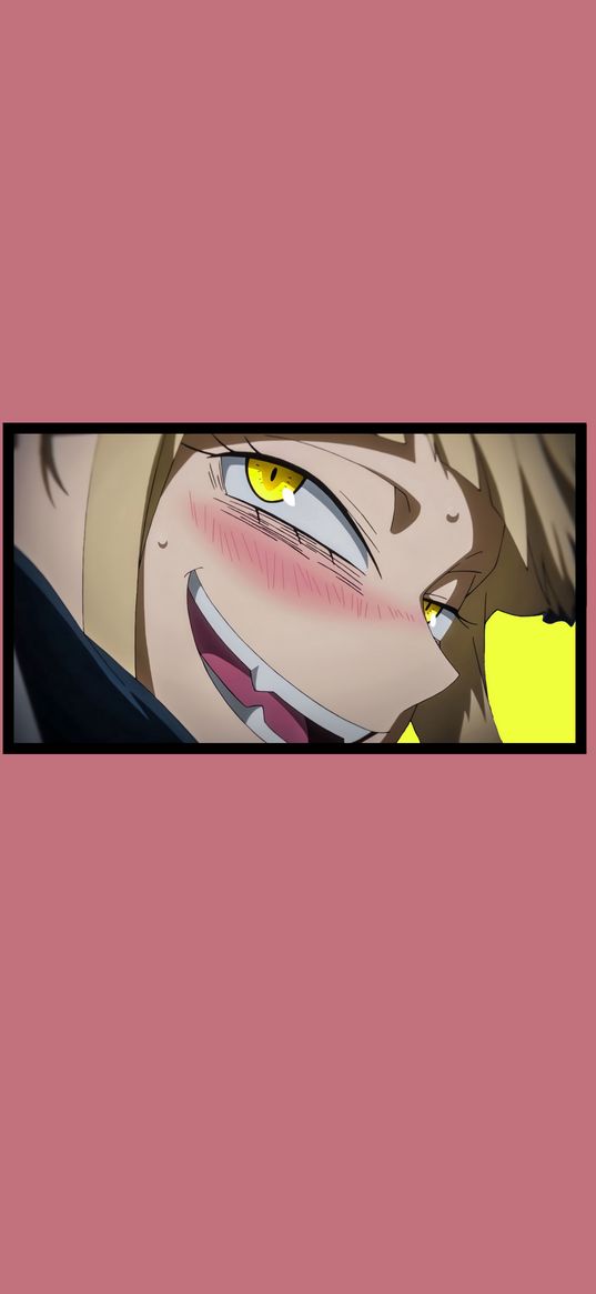 himiko toga, my hero academy, anime, girl, eyes, smile